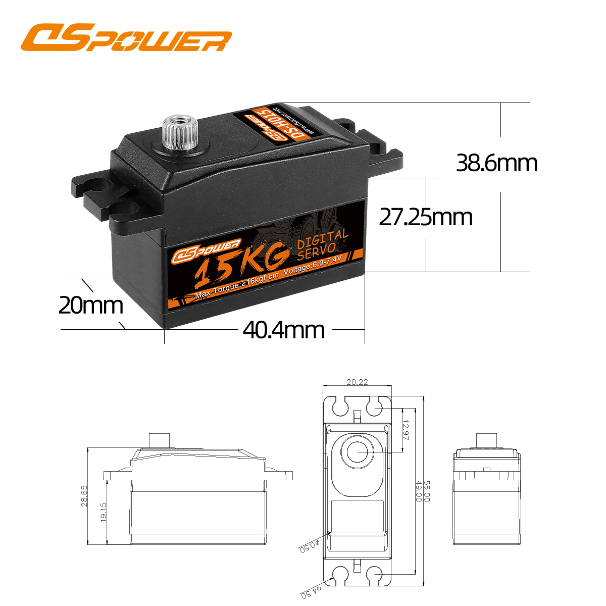 DSpower 15KG High Troque Metal - đánh giá và giá Rc Helicopter Servo